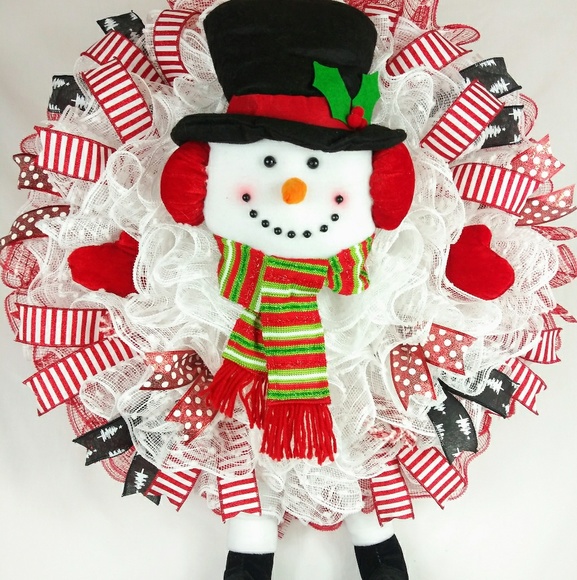Handmade Other - SOLD🎀Christmas Jolly Snowman Wreath